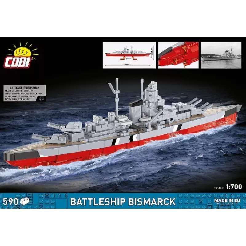 Σετ κατασκευής Cobi θωρηκτό Bismarck μοντέλο, 590 τεμ.