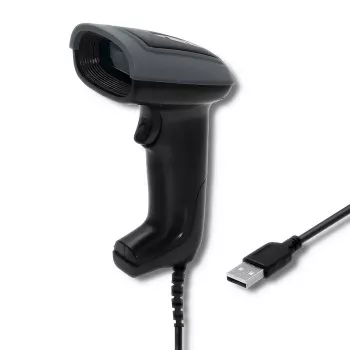 Σαρωτής barcode χειρός QOLTEC 50863 — σαρωτής 1D/2D, ενσύρματο USB, αισθητήρας LED, μαύρο, 5V, καλώδιο 1,8 m