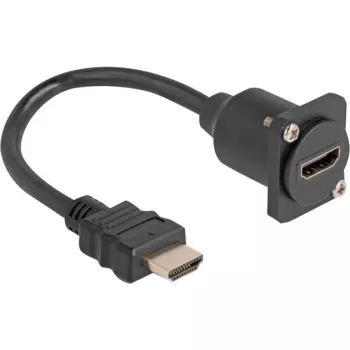 DeLOCK Καλώδιο D-Type HDMI βύσμα αρσενικό σε υποδοχή θηλυκή μαύρο 20 cm