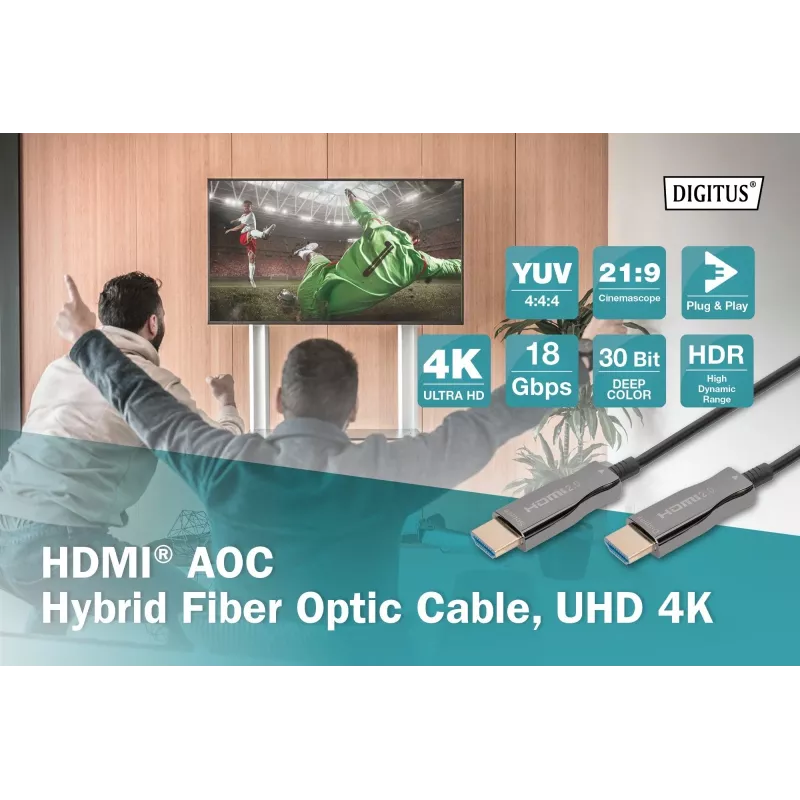 Καλώδιο Οπτικών Ινών HDMI AOC Digitus AK-330125-100-S