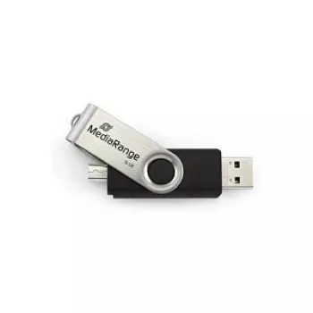 MediaRange MR932 - μονάδα USB flash - 32 GB - USB 2.0 / Micro-USB - μαύρο/ασημί (MR932-2)