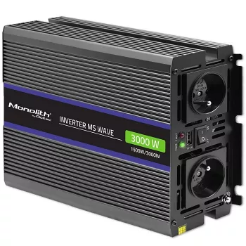 Μετατροπέας QOLTEC Monolith 3000 MS Wave, 12V→230V, 1500/3000W, με USB