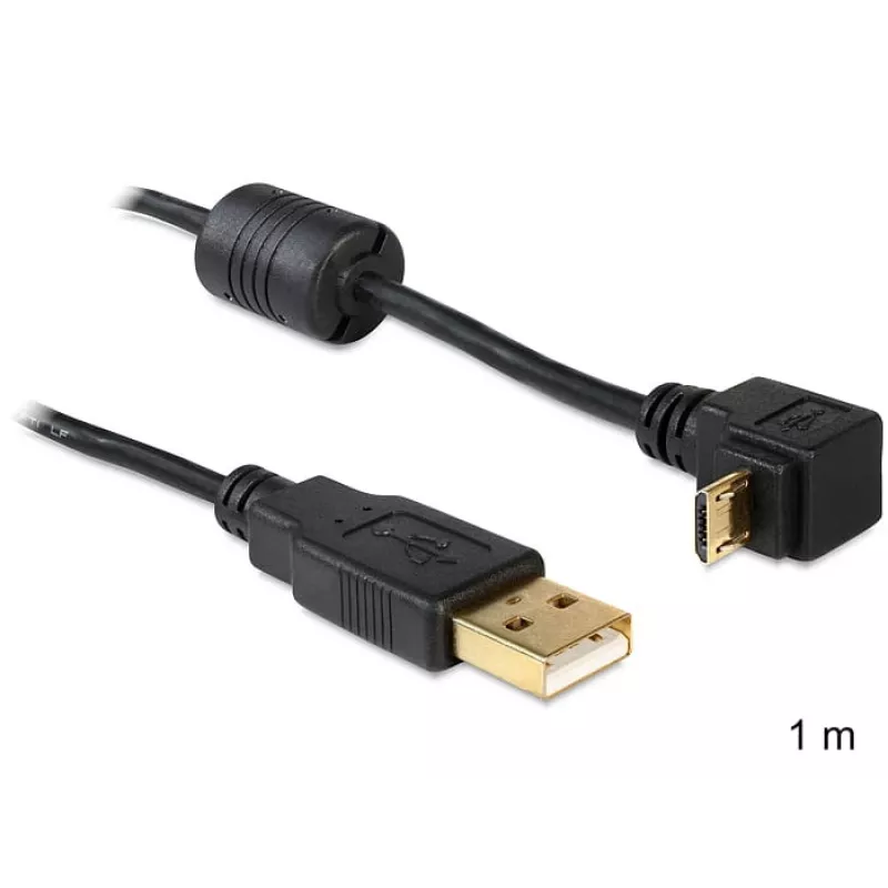 Καλώδιο USB DeLOCK USB 2.0 1 m Micro-USB B μαύρο