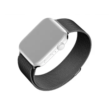 Mesh λουράκι αντικατάστασης για Apple Watch από FIXED — συμβατό με 42/44/45/46/49 mm (μαύρο)