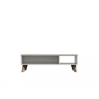 Cama LOTTA 110 τραπεζάκι σαλονιού, λευκό / βελανιδιά Sonoma