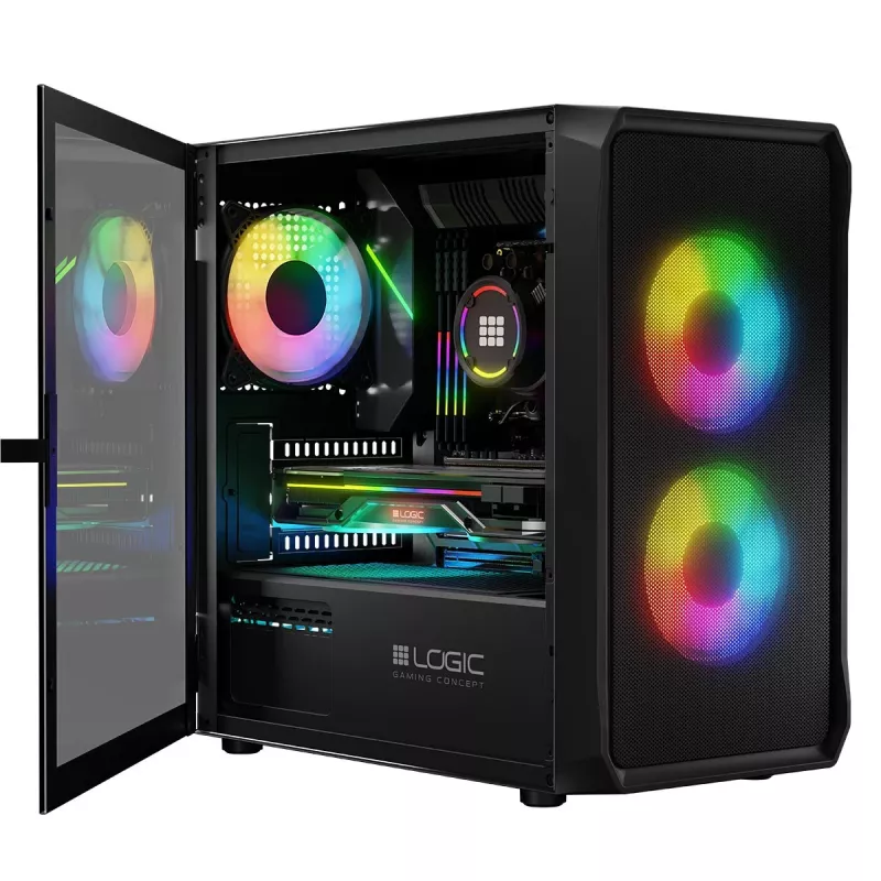 Κουτί υπολογιστή Logic Concept Portos Mini ARGB Micro ATX Μαύρο