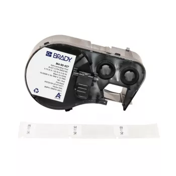 Brady, M4-90-427, αυτοστρωματοποιούμενο βινύλιο, λευκό/διαφανές, 19.05 x 12.70(38.10) mm, μόνιμο, για διάμετρο καλωδίου 4.00 - 8.10 mm (180 τεμ.) (170745)