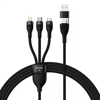Καλώδιο USB Baseus CASS030101 1,2 m USB-A/USB-C USB-C/Micro-USB-B/Lightning Μαύρο