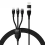 Καλώδιο USB Baseus CASS030101 1,2 m USB-A/USB-C USB-C/Micro-USB-B/Lightning Μαύρο