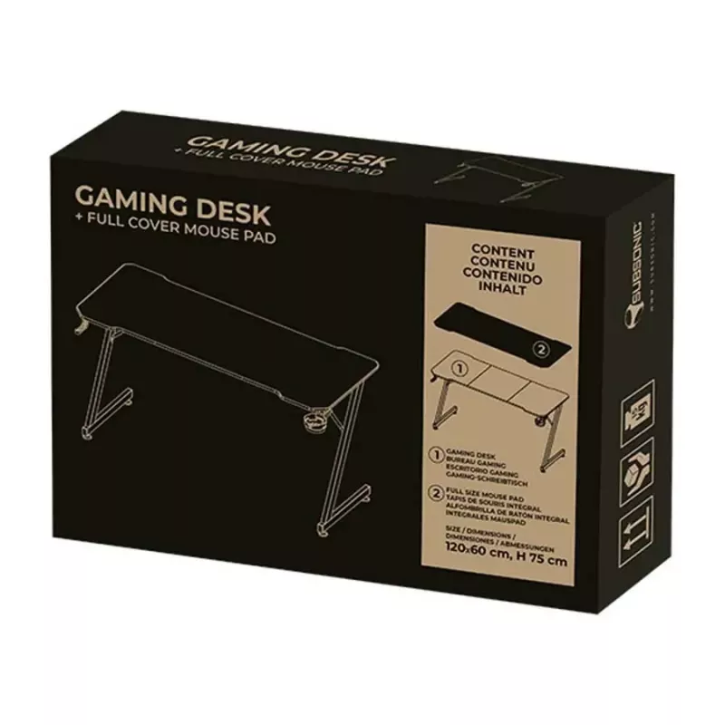 Γραφείο υπολογιστή Subsonic SA5706 μαύρο ευθύ PVC 120x60 cm