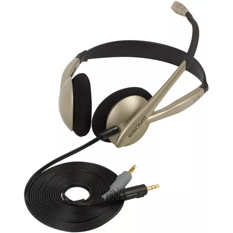 Koss CS100 ενσύρματα ακουστικά on-ear με μικρόφωνο, μαύρο/χρυσό