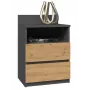 Top E Shop M1 ANTRACYT/ARTISAN κομοδίνο, 2 συρτάρια, δρυς