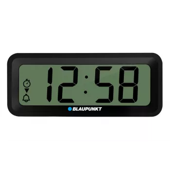 BLAUPUNKT ηλεκτρονικό αξεσουάρ CL04BK — μαύρο συμπαγές ρολόι με θερμόμετρο, ένδειξη υγρασίας, ημερολόγιο, ξυπνητήρι, λειτουργία αναβολής, μπαταρία AAA