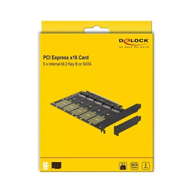 Κάρτα DeLOCK PCI Express x16 σε 5 x εσωτερικές M.2 Key B / SATA
