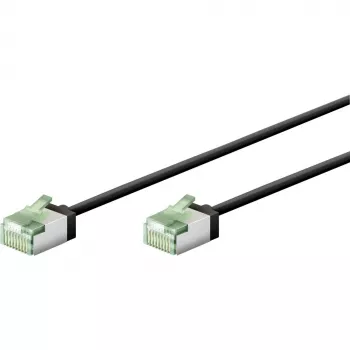 Goobay Ultra-Flexibles CAT 8.1 Καλώδιο δικτύου λεπτό U/FTP μαύρο - εξαιρετικά κοντό βύσμα 99,9% (74354)