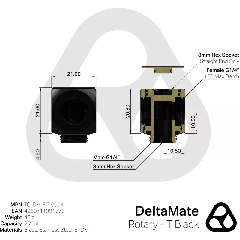 Thermal Grizzly DeltaMate Rotary - T μαύρο (TG-DM-FIT-0004)