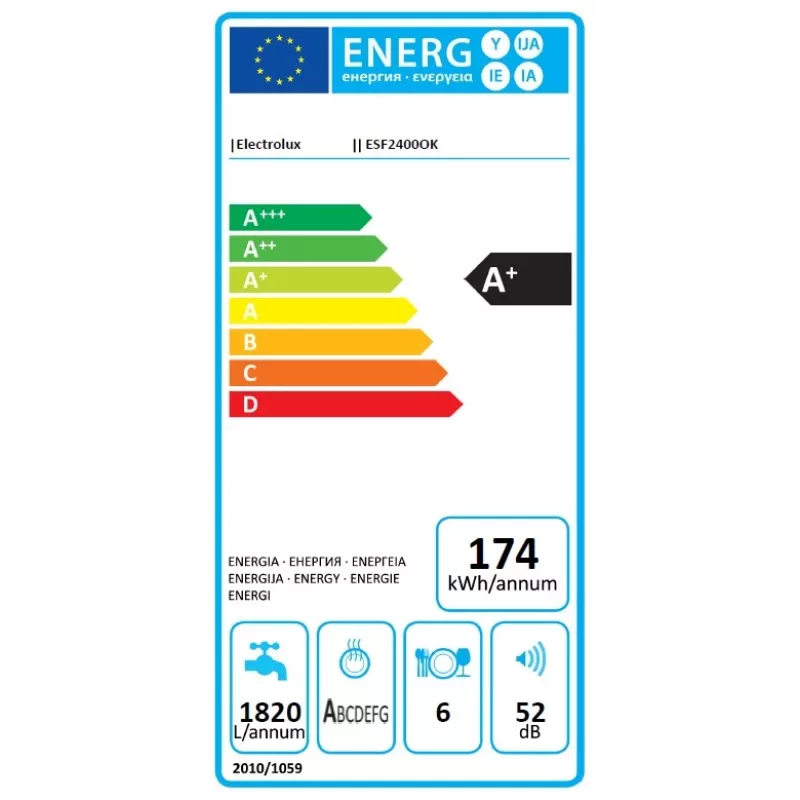 Electrolux ESF2400OK Επιτραπέζιο πλυντήριο πιάτων 6 σερβίτσια 52 dB