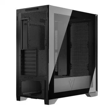 Κουτί PC MODECOM VOLCANO EXPANSE S MIDI Μαύρο — tempered glass, USB-C, υποστηρίζει Micro-ATX, GPU έως 430 mm