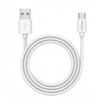 Καλώδιο γρήγορης φόρτισης και δεδομένων PEDEA USB-A/USB-C®, 1m, λευκό (60040121)