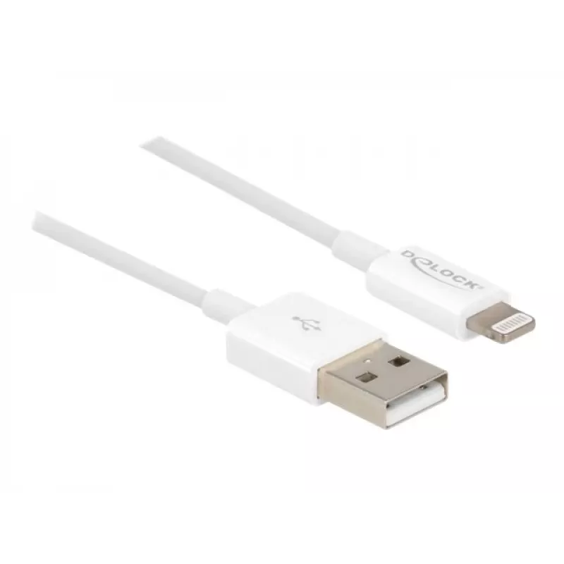 Καλώδιο USB δεδομένων και φόρτισης DeLOCK 83000 για iPhone iPad iPod λευκό 1 m