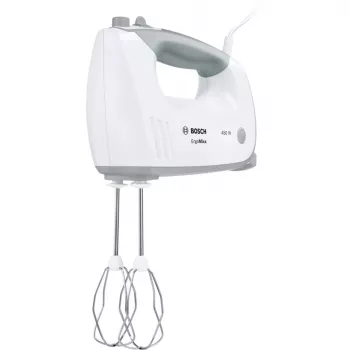 Μίξερ χειρός Bosch MFQ36400 — 450 W, 5 ταχύτητες, Turbo, καλώδιο 1,3 m, γκρι/λευκό