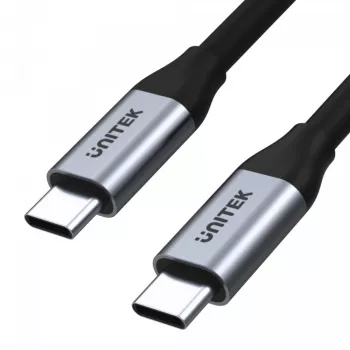 Καλώδιο Δεδομένων και Φόρτισης USB-C σε USB-C Unitek C14082ABK 1 m, USB 3.2 Gen 2 (10 Gbit/s), 100 W PD, Μαύρο