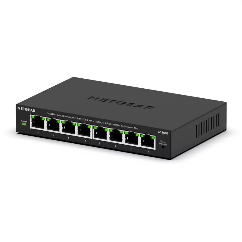 NETGEAR GS308E Managed L2/L3 Gigabit Ethernet (10/100/1000) Μαύρο