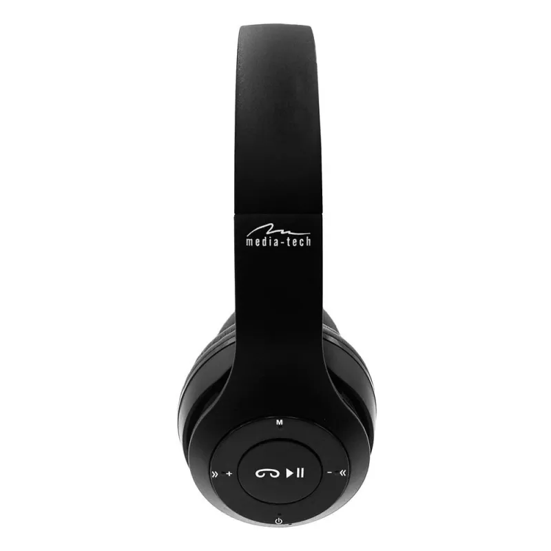 MEDIA-TECH EPSILION BT MT3591 ασύρματα ακουστικά Bluetooth 4.2 μικρόφωνο ραδιόφωνο FM μαύρα
