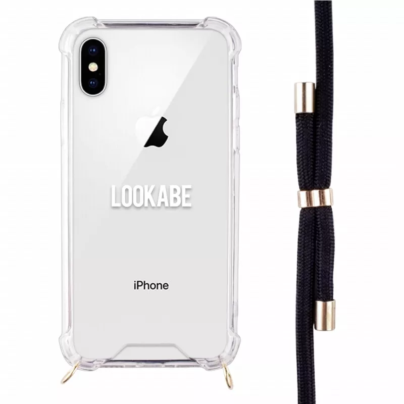 Θήκη smartphone με λουρί λαιμού Lookabe για iPhone XS Max, χρυσό/μαύρο