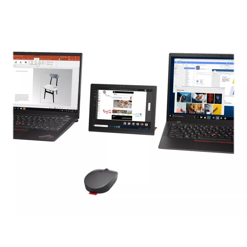 Lenovo Go Multi-Device Ποντίκι Γραφείου Αμφίχειρο RF Wireless + Bluetooth Οπτικό 2400 DPI