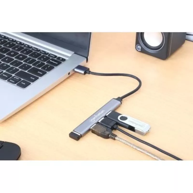 Manhattan USB-A 4-Port Hub, 4x θύρες USB-A (1x 5 Gbps USB 3.2 Gen1…