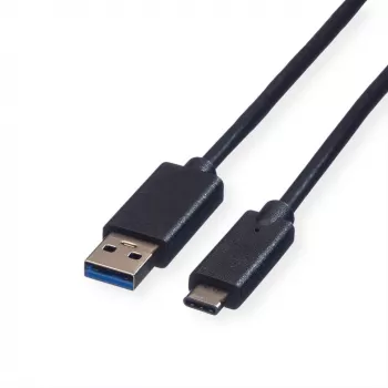 ROLINE - Καλώδιο USB - USB Type-C (M) - 9 ακίδων USB Type-A (M) - 50 cm (USB 3.1) - χυτό - μαύρο (11.02.9010)