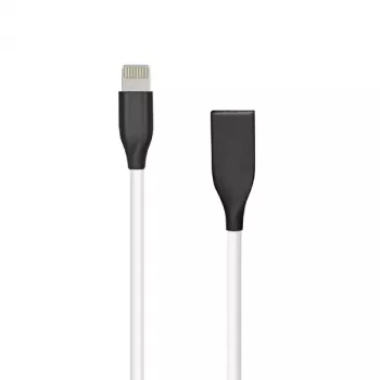 Καλώδιο σιλικόνης USB- Lightning, 2m (λευκό)