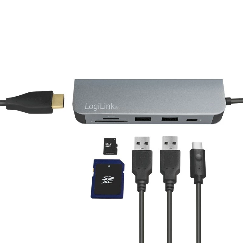 LogiLink UA0343 USB-C Multiport Hub αλουμινίου USB 3.2 2nd Gen Mult