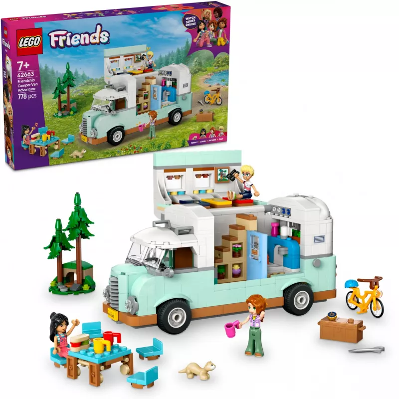LEGO Motor Home Set 42663 — LEGO Friends τροχόσπιτο, 778 τεμ., 3 μίνι κούκλες, από 7 ετών
