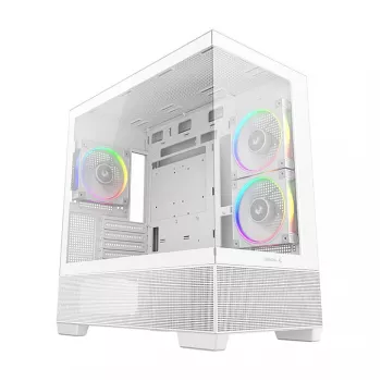 Κουτί PC Midi Tower DeepCool CG380 3F WH — λευκό, 235×437×451 mm, υποστηρίζει 2,5 ίντσες/3,5 ίντσες, τροφοδοτικό κάτω, 3x 120 mm ανεμιστήρες προεγκατεστημένοι