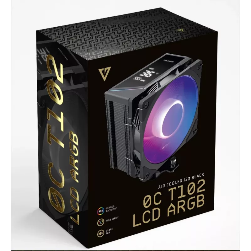 MODECOM Volcano 0C T102 LCD ARGB Ψύκτρα Επεξεργαστή 12 cm Μαύρο