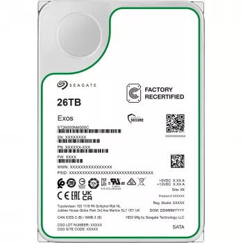 Seagate Exos ST26000NM000C-FR σκληρός δίσκος 26 TB 3,5 ιντσών SATA-600, 7200 rpm, Factory Refurbished