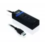 USB 3.2 Gen 1 Type-A 4-Port Hub IBOX IUH3FB, 5000 Mbit/s, μαύρο, καλώδιο 0,5 m