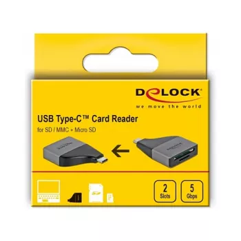 Αναγνώστης καρτών DeLOCK 64117 USB 3.2 Gen 1 Type-C γκρι
