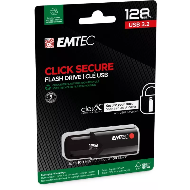 USB flash drive Emtec 128 GB USB Type-A 3.2 Gen 2 μαύρο