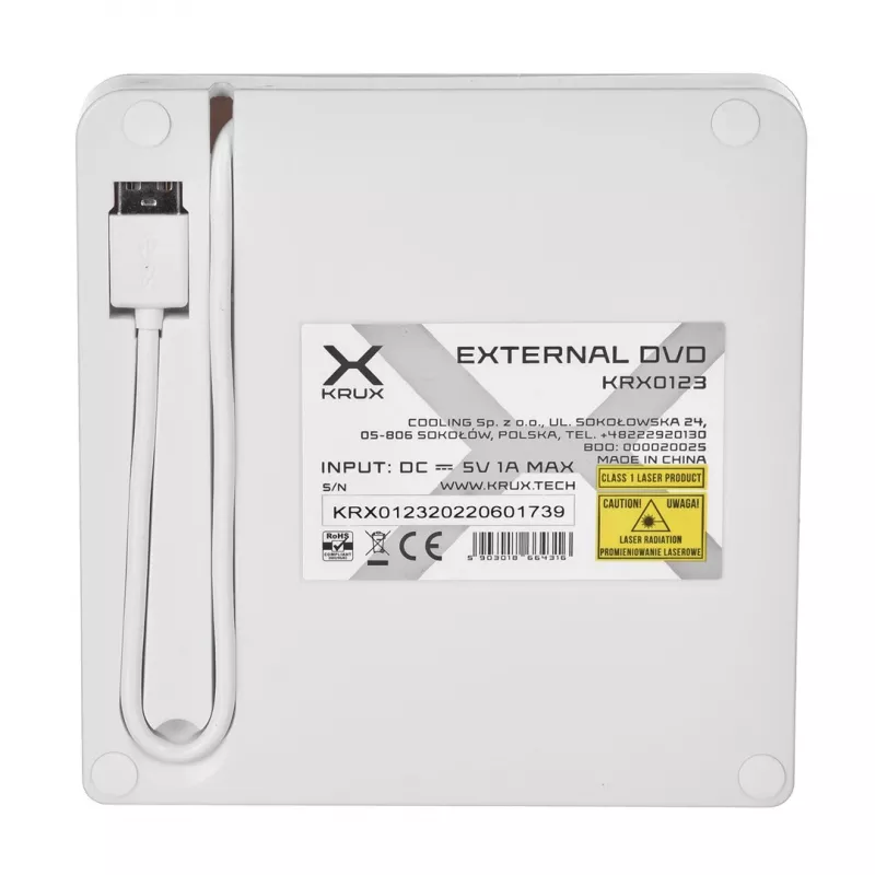 KRUX DVD Portable Drive Λευκό