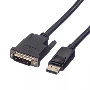 Roline - Καλώδιο βίντεο - DisplayPort (Α) σε DVI-D (Α) - 2 m - βίδες τύπου πεταλούδας - Μαύρο