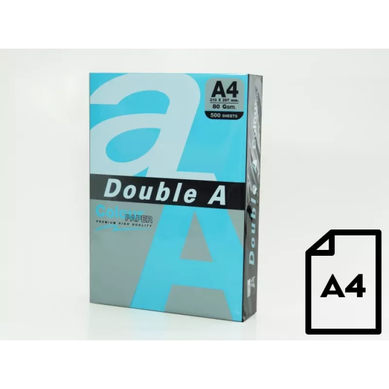Χρωματιστό χαρτί Double A, 80g, A4, 500 φύλλα, βαθύ μπλε