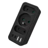 Πολύπριζο MACLEAN MCE248 F/B — 3 πρίζες AC (1x16A, 2x6A) και 4 θύρες USB (2xUSB‑A, 2xUSB‑C PD 20W), βύσμα EU, μαύρο