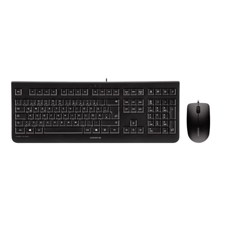 CHERRY DC 2000 Πληκτρολόγιο, περιλαμβάνει ποντίκι, Universal, USB, QWERTY, Τσεχικά, Μαύρο