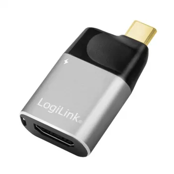 LogiLink USB 3.2 Gen2 Type-C αντάπτορας C/M σε HDMI-A USB-C 4K PD αλουμίνιο μαύρο/γκρι