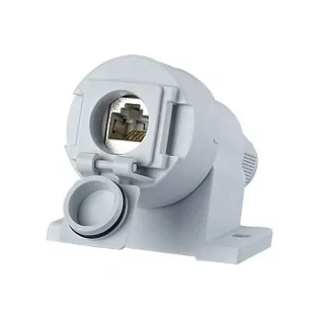 MetzConnect BTR IT CONNECT E-DAT Industry IP67 V6 8(8) AP/KK Cat.6A - αρθρωτή είσοδος - Ανοιχτό γκρι, RAL 7035 - 1 σύνδεση (1309410003-E)
