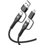 Celly Καλώδιο 4-IN-1 A+C σε C+LIGHT 2M BK