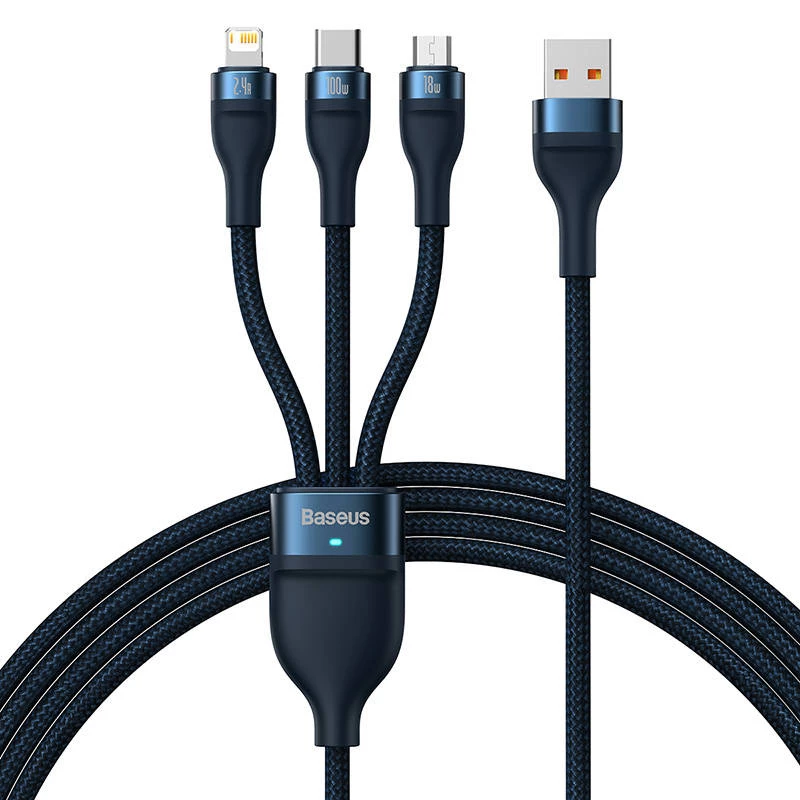 Καλώδιο USB Baseus CASS030003 1,2 m USB A USB-C/Micro-USB-A/Lightning μπλε